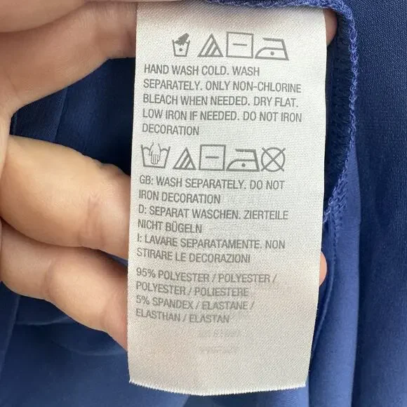 Susan Graver Artisan Liquid Knit Beaded Top Sz L Periwinkle Blue Relaxed Boho - Picture 8 of 13